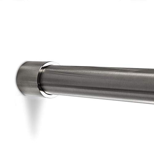 SOTECH Edelstahl Schrankstange 1000 mm RUND Ø 25 mm mit 2 Stück Schrankrohrhalter TUBE rostfrei/Schrankrohr/Garderobenstange/Möbelstange/Design trifft auf Funktion