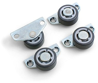 Design61 4x Bettkastenrolle Parkett-Seitenrolle Kastenbockrolle Möbelrolle Möbelrollen 30x14 mm mit weicher Lauffläche