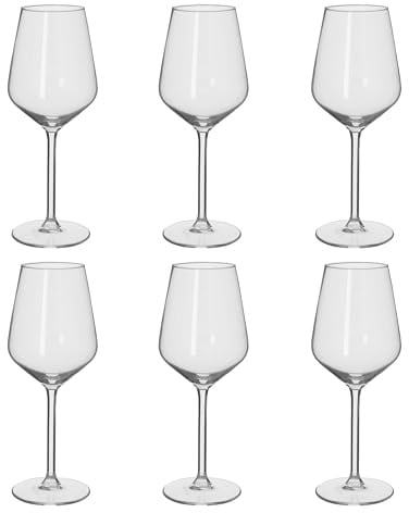 alpina Weingläser Weißwein - Weingläser Set 6 Teilig - Weinglas 37cl - Spülmaschinenfeste Weißweingläser - Wein Geschenk für Weisswein - Glas, Durchsichtig