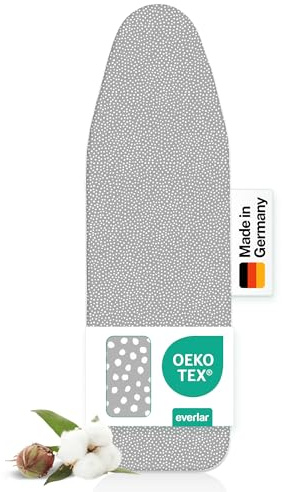 everlar® Premium Bügelbrettbezug 150x50 (XXL) I Made in Germany I OEKOTEX100 I Bügeltischbezug Komfortpolster I Bügelbezug für 145-150x45-50cm Bügelbrett Bezug I Bügelbrettbezug für Dampfbügelstation