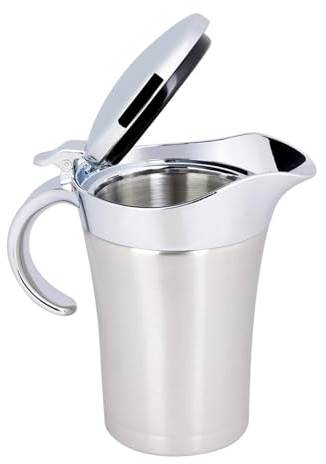 Edelstahl-Sauciere, Doppelwandig Isolierte Saucenkanne Thermosaucenkanne Mit Deckel, 750ml Edelstahl Soßenkanne Mit Deckel Für Soße, Pudding, Sahne, Sauce