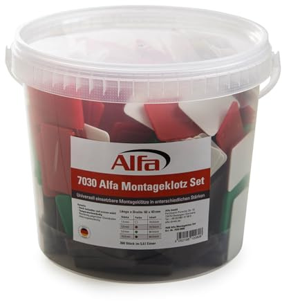 240x Alfa Montageklotz Set Unterlegplatten – 60 x 40 mm Abstandshalter | Profi-Qualität - universelle Lösung für Ausgleich, Ausrichtung und Unterlegung im Innen- und Trockenausbau