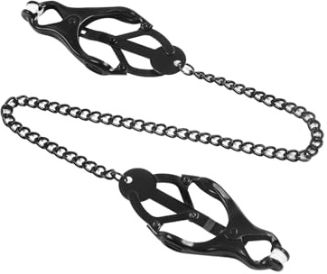 Nippelklemmen mit Verbindungskette,Einstellbare Nippel Klemmen,BDSM Nippelklemmen Brustwarzen,BDSM Spielzeug Extrem für Frau Mann Paare Hart,Bondage und Rollenspiele,für Frauen Paare Mann(Schwarz)