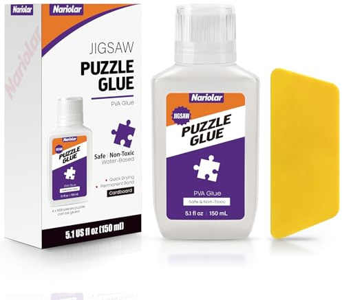 Nariolar 150ml Puzzle Kleber Transparent mit Applikator Geeignet für Befestigen und Aufhängen von Puzzles, Schnell Trocknend