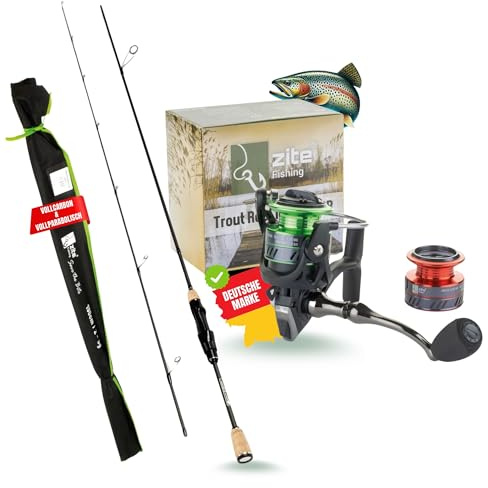 Zite Fishing UL Rute/Forellenrute 190cm 2-5g | Trout-Spoon Angel-Rute | Spinnrute Ultra Light mit Korkgriff zum Barsch & Forellen Angeln, Angeln Rute, Spinnruten, Forellen-Rute, Forellen-Angel
