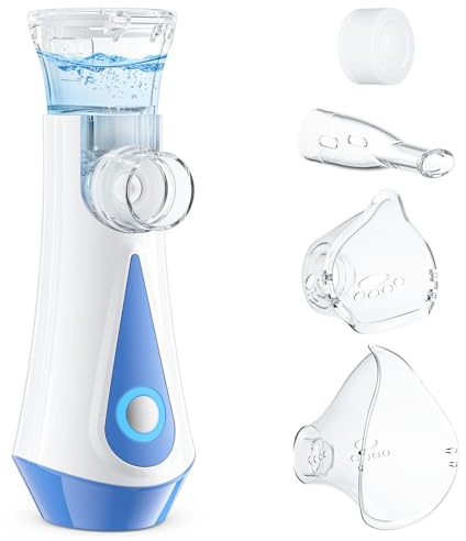 Inhalationsgerät, JOSSIS Ultra Leise Inhaliergeräte für Erwachsene, Kinder, Partikelgröße 1-5µm, Einstellbarer Sprühnebel, Aufladbarer Inhalator