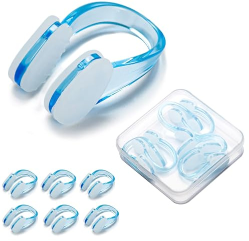 Ulawellor Nasenklammer Schwimmen 6 STK Schwimm Nasenklammer Anti-Rutsch Schwimmzubehör mit Aufbewahrungsbox,Training Protector Nase Clips für Erwachsene Kinder Schwimmen Anfänger Profischwimmer