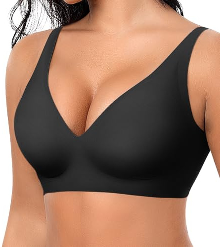 Damen BH Ohne Bügel Nahtloser Glatter Weicher BH Bequemer T-Shirt Soft Bra