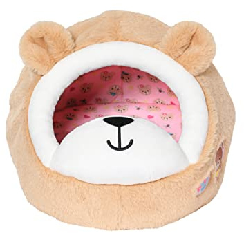 BABY born Bärenhöhle, Kuschelhöhle für Teddybären aus weichem Plüsch in Teddyform mit Ohren, 836927 Zapf Creation, Beige