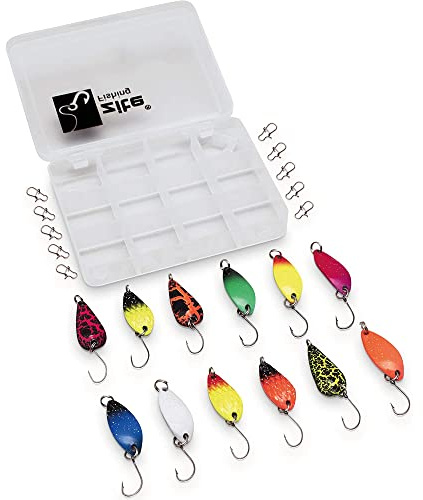 Zite Fishing Forellen-Köder Set 23-TLG - Trout Spoon Set Forelle Barsch | Ultra Light Köder 3g Einzelhaken + Köder-Box - Forellenköder - Forellen Angeln - Spoons-Forelle - Angelzubehör.Forelle