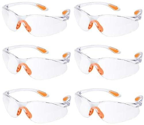 6-er Pack Schutzbrillen Transparent Mit Mit Klaren Gläsern Gumminase Schutzbrille Für Sicheren Schutz - Augenschutzbrille Sicherheitsbrille Laborbrille Kratzfeste Linsen Für Damen/Herren/Kinder