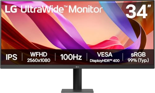 LG UltraWide 34U511A-B.AEU (34 Zoll) 21:9 UWFHD IPS Monitor, 100Hz, DisplayHDR™ 400, Schwarz
