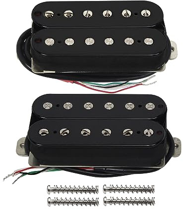FLEOR Hohe Ausgabe Alnik 5 Gitarren-Tonabnehmer Double Coil Humbucker Tonabnehmer Hals und Brücke Set schwarz