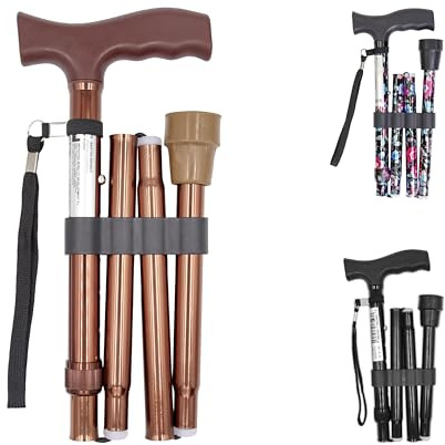PEPE Mobility Gehstock Klappbar für Herren und Damen, Höhenverstellbarer Spazierstock für Senioren, Faltbare Gehhilfe aus Leichtem Aluminium, Gehstöcke für Erwachsene
