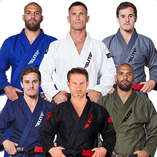 Elite Sports BJJ GI für Herren IBJJF Kimono BJJ Jiujitsu GIS mit sanforisiertem Stoff und Gürtel (siehe spezielle GröÃŸentabelle) (Premium Blau, GröÃŸe 4)