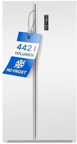 Bomann® Side by Side Kühl Gefrierkombination | No Frost | 442L Inhalt | Kühlschrank mit Gefrierfach | Kühlschrank mit MultiAirflow-Technologie | Verbrauch 287 kWh/Jahr | SBS 7344 weiß