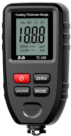 Lackschichtdickenmessgerät RDINSCOS Autolack Lackmessgerät auto Car Karosserie Schichtdickenmessgerät 0-1300μm LCD Display Für Eisen Aluminium