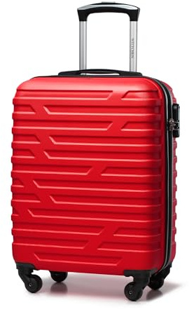 WITTCHEN A-line Handgepäck Handgepäck Rollkoffer Reisekoffer Hartschale ABS Hochwertig und stabil Größe S Rot Lufthansa/Eurowings/Ryanair/Condor/Discover Airlines