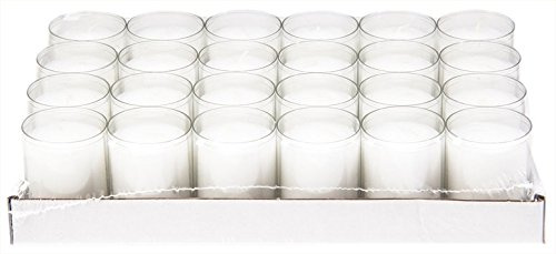 Sovie CANDLES Refill Kerzen Klar 24 Stück in Kunststoff-Hülle | ca. 24 Std. Brenndauer pro Stück, Kerzen Deko Innen & Außen - Schützt Glas & Dekoration