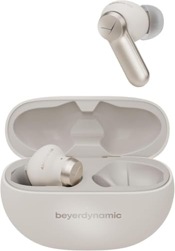 beyerdynamic AMIRON 100 True Wireless Kopfhörer mit aktiver Geräuschunterdrückung, 27 Stunden Akkulaufzeit, Transparenzmodus, Bluetooth® 5.3, kompaktes Design in Creme