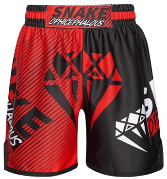 Xnihocha Kinder Jungen MMA Box Shorts Muay Thai Short Boxing Shorts Hexagon Camo Kurze Hose Boxen Fitness BJJ Kickboxing Sportshorts Typ C 146-152