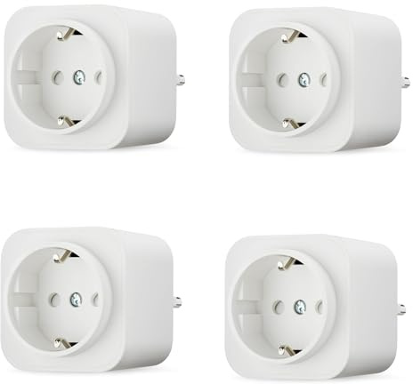 Amazon Basics Smart WLAN-Steckdose Wi-Fi für EU-Steckdose, für den Innenbereich, nur kompatibel mit Alexa, Weiß, 4 Stück