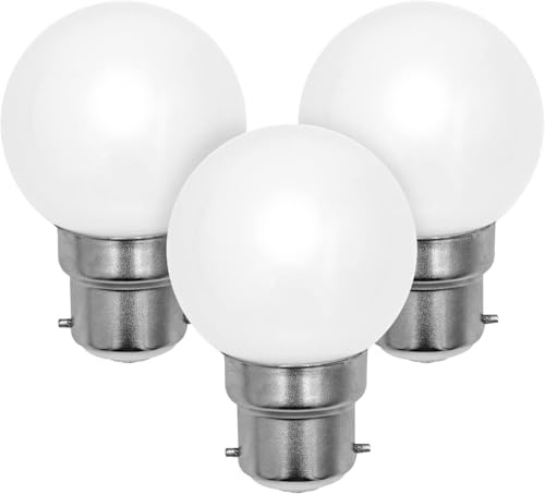 JINLONTA B22 LED Glühbirne, G45 Golfballform 3W Ersetzt 25W Leuchtmittel mit B22d-Sockel Nicht Dimmbar 230V 6000K kaltweiß B22 Bajonett Kappe Für Café Bar Restaurant Heimbeleuchtung, 3er-Pack