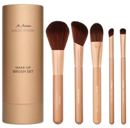 M. Asam MAGIC FINISH Pinsel Set (5-teilig) – Make up Brushes Set, Schminkpinsel Set mit Foundation-, Blush-, Puderp- & Lidschatten Pinsel, Hochwertige Synthetikfasern, Perfekt für Contouring