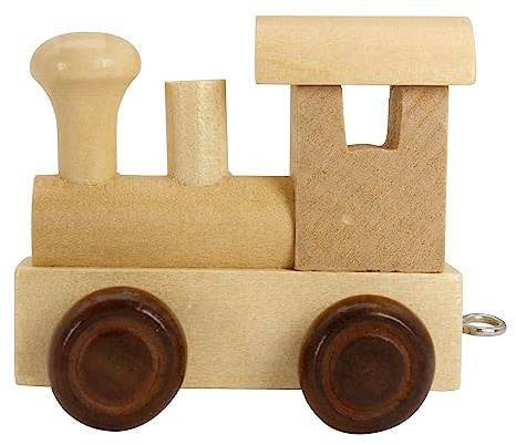 GICO Buchstabenzug aus Holz, Buchstaben Zug, Lok, Waggon, A-Z, Wunschname (Lok)