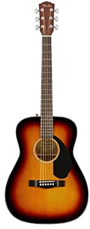 Fender CC-60S Konzert-Akustikgitarre, Walnussgriffbrett, 3-Tone Sunburst, Inklusive kostenloser virtueller Kurse auf Fender Play