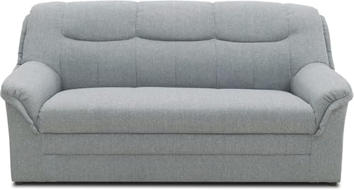 DOMO. collection Sofa Berlin, klassisches 3er Sofa, Polstergarnitur mit hochwertigem Federkern, 3 Sitzer 178 x 90 x 89 cm (BxTxH), Silber