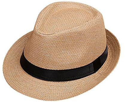 Boolavard Kinder Mädchen Jungen Sommer Fedora Strohhut Breite Krempe Floppy Strand Sonnenblende Hut