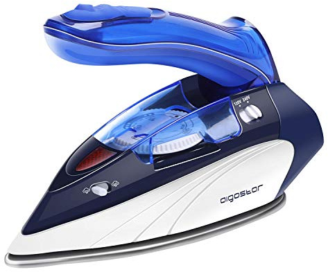 Aigostar Reisebügeleisen Klappbar,Doppelspannung 110–240V | Kompakt & Leicht, Präzise Temperaturregelung, Klappbarer Griff für kompakte Aufbewahrung,Wassertank 80ml,Ideal für Reisen