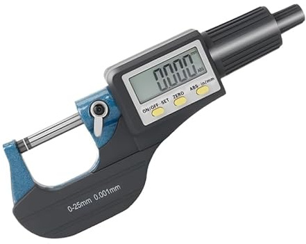 Beslands Mikrometer Digital Bügelmessschraube 0-25mm/ 0.001mm Hohe Präzision Elektronische Digitale Mikrometer Mikrometerschieber Länge Messwerkzeug Mikrometer 0.001mm(0.00005 ) (0-25 mm)