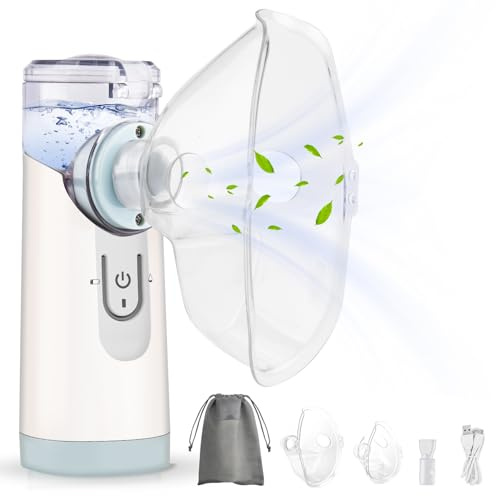 Gindoly Inhalator Vernebler Geräuscharmes, Tragbarer Inhalationsgerät Set, USB-C Wiederaufladbar, Inhaliergerät für Kinder und Erwachsene-LILA
