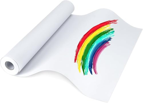 Zeichenpapierrolle, 30 cm x 15 m, Staffelei-Papierrolle, 30 cm x 15 m, langlebiges Zeichenpapier für Kinder, weißes Pinnwandpapier für Farben, Wandkunst und Geschenkpapier