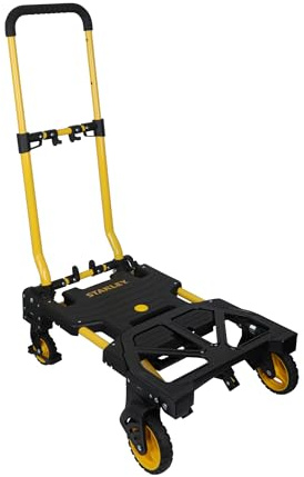 Stanley SXWTD-FT585 2-in-1 Sackkarre und Plattformwagen aus Kunststoff/Stahl - Klappbarer Handwagen mit Robusten Rädern - Transportkarre max. 70KG - Transportwagen max. 137KG