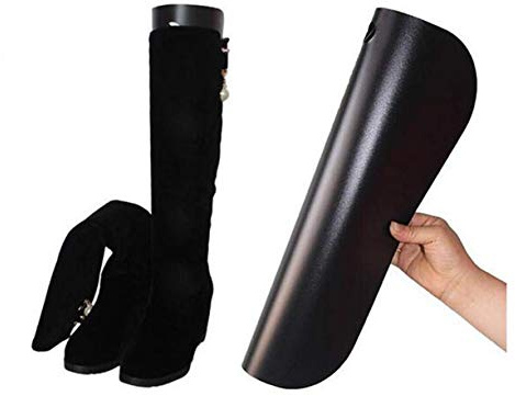 2 Paar schwarze Kunststoff Damen Stiefel Bäume Shaper Form Einsätze Dicke Lange Automatische Stand Unterstützung Formen Werkzeug Schuh Bäume Hoch Kurz Stiefel Shaper Einsatz Pads