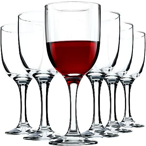 KADAX Weingläser, spülmaschinenfeste Weinkelche, Hochwertige und Elegante Gläser für Rot- und Weißwein, Weinglas auf langem Stil, Kelchgläser zum Servieren (6x290ml, Für Wein)