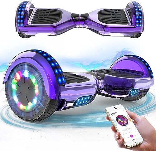 RCB Hoverboard 6,5 Zoll Skateboard für Kinder und Jugendliche mit Bluetooth und LED-Licht, leistungsstarker Motor, Geschenk für Kinder