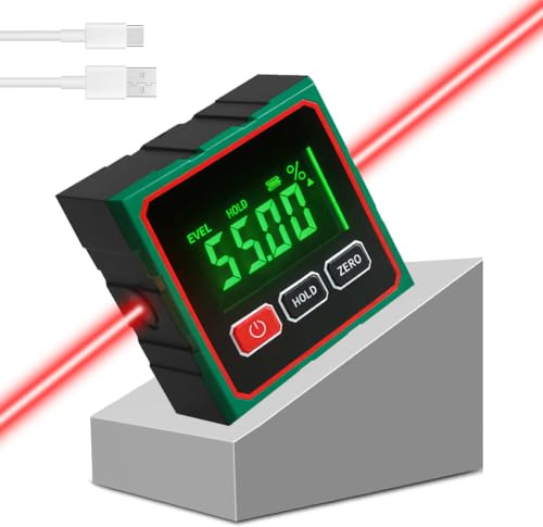 SOARFLY Digitaler Winkelmesser Neigungsmesser mit LCD Display, IP54 Wasserdicht, 0,1° Genauigkeit, 4 seitiger Magnet, Digitale Wasserwaage Winkelmesser Digital für Holzarbeiten, Bau Heimwerker
