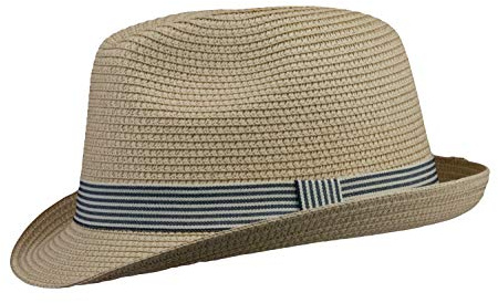 Black Jungle Peron Strohhut Sommerhut Strandhut Freizeithut Natur Trilby (Natur, 58 cm)