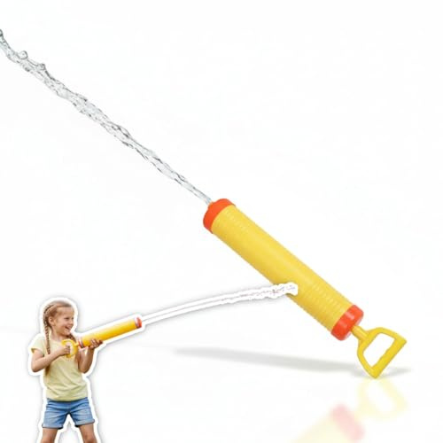 alldoro 60111 Wasserspritze 45 cm, Starke Wasserpistole für Kinder mit bis zu 12 m Reichweite, robust & einfach zu bedienen, Gelb-orange