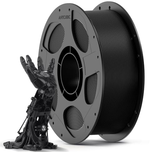 ANYCUBIC Refill PLA und Spool Kit, 1,75mm Filament 3D-Druckmaterialien mit Hoher Fließfähigkeit, Neatly Wound, Intelligente Identifikation, PLA Schwarz