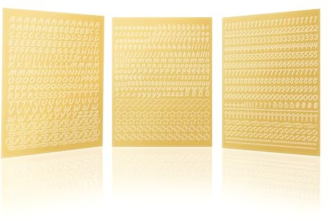 CraftWerk Buchstaben Kerzenaufkleber - Klebebuchstaben Sticker zum Aufkleben und Verzieren für Hochzeit, Taufe, Konfirmation oder Kommunion - Mit Zahlen und Symbolen (Gold Kursiv)