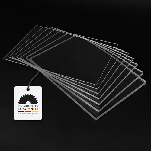 HausFux Acrylglasplatten – Zuschnitt nach Maß – Transparent – 2–10 mm stark – XT – UV-beständig, bruchsicher, glasklar (2 mm - XT, Transparent, 30 x 20 cm)