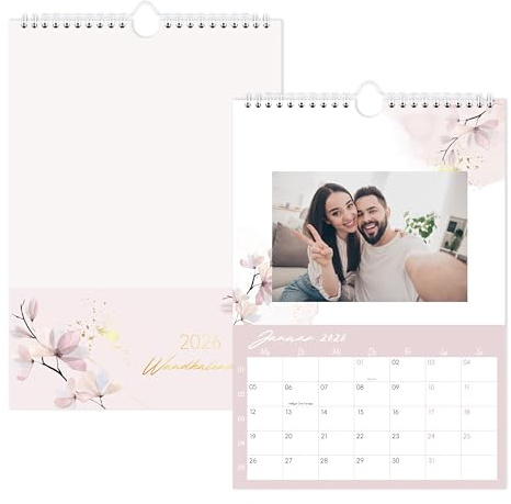 Fotokalender 2026 zum Selbstgestalten - Bastelkalender 2026 von Janury bis Dezember, Jahresplaner 2026 Wandkalender, DIN A4 Kalender für 10x15 cm Fotos