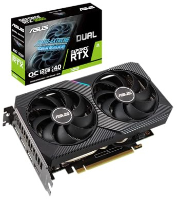 ASUS GeForce Dual RTX 3060 12GB V2 OC Edition Gaming Grafikkarte (GDDR6 Speicher, PCIe 4.0, 1x HDMI 2.1, 3X DisplayPort 1.4a, DUAL-RTX3060-O12G-V2)
