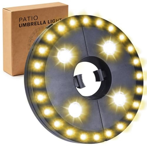 LED Sonnenschirm Beleuchtung Licht Hell Sonnenschirmbeleuchtung mit 3 Modi Batterie betrieben für Garten Party
