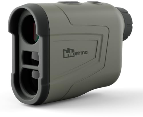 Entfernungsmesser Jagd, Inkerma Jagd-Entfernungsmesser Wiederaufladbar mit 6-facher Vergrößerung, LCD-Display, Winkel/Neigungskompensation/Geschwindigkeit/Scan/1000m Entfernung